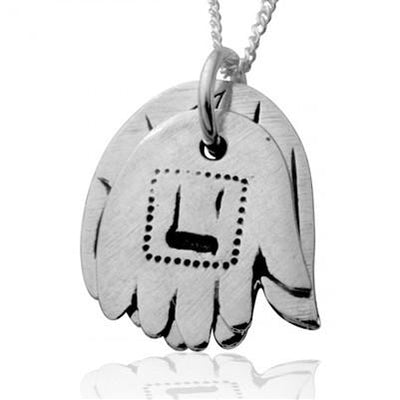 Double Hamsa Hand Pendant - Silver Design - HA'ARI JEWELRY