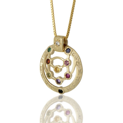 Gold Ten Sephirot Kabbalah Pendant by HaAri - HA'ARI JEWELRY
