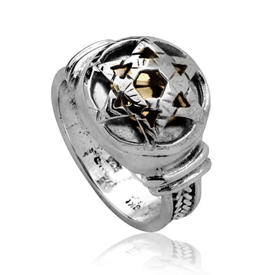 Star of David Silver 5 Elements Kabbalah Ring by HaAri - HA'ARI JEWELRY