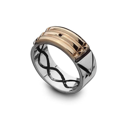 Atlantis Ring for Protection 18K Gold & 950 Silver - HA'ARI JEWELRY