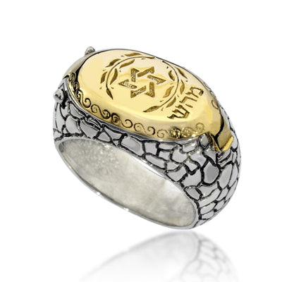 Kabbalah Ring for Men Gold and Silver for Health - HA'ARI JEWELRY