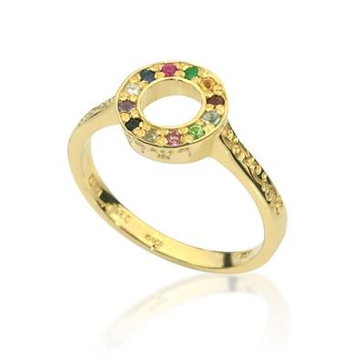 "Rachel" choshen ring , made from gold with gem stones - HA'ARI JEWELRY