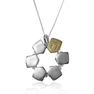 Star of David Pendant Silver and Gold Magen David for Protection - HA'ARI JEWELRY